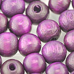 8mm Round Wooden Beads Purple