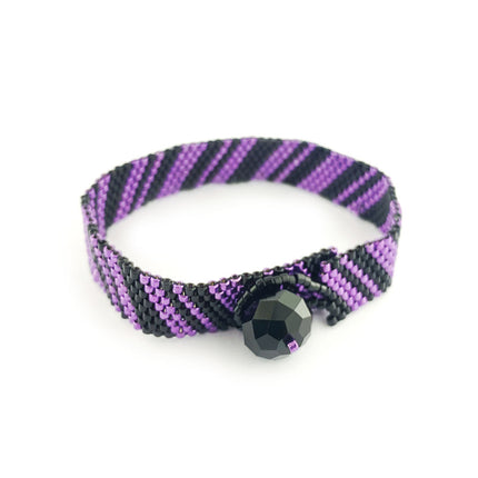 Purple Zebra Peyote Stitch Bracelet Kit
