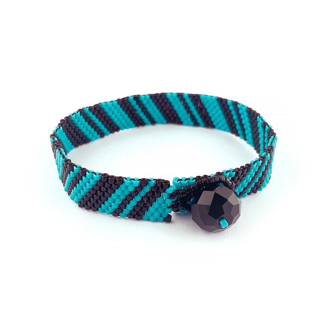 Turquoise Zebra Peyote Stitch Bracelet Kit