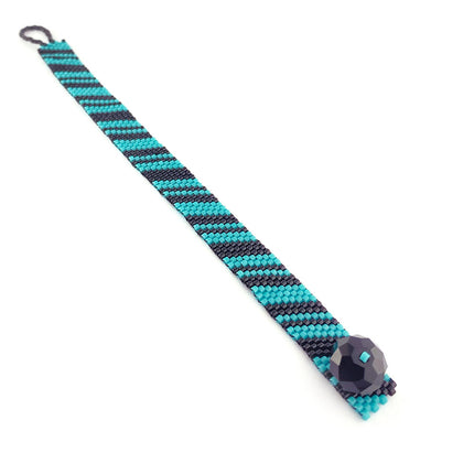 Turquoise Zebra Peyote Stitch Bracelet Kit