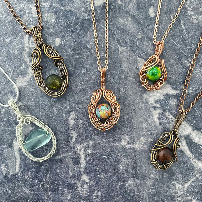 Workshop examples - Zoe Frater beginner wire weaving