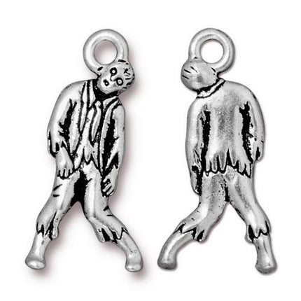 Zombie Charm Antique Silver